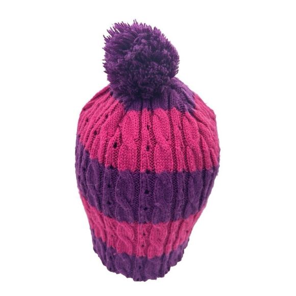 Levi’s Horizontal striped hat winter beanie hat with Pom Pom on top - Picture 4 of 11